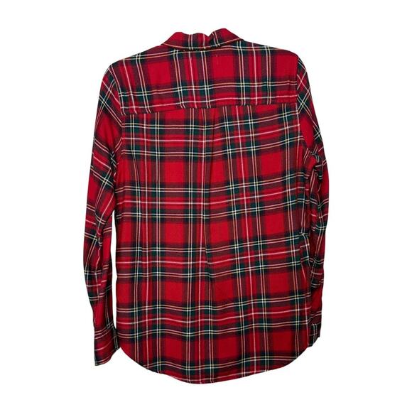 Hollister Boyfriend Fit Flannel Button Down Shirt Plaid Red Multi Women M - Picture 2 of 5